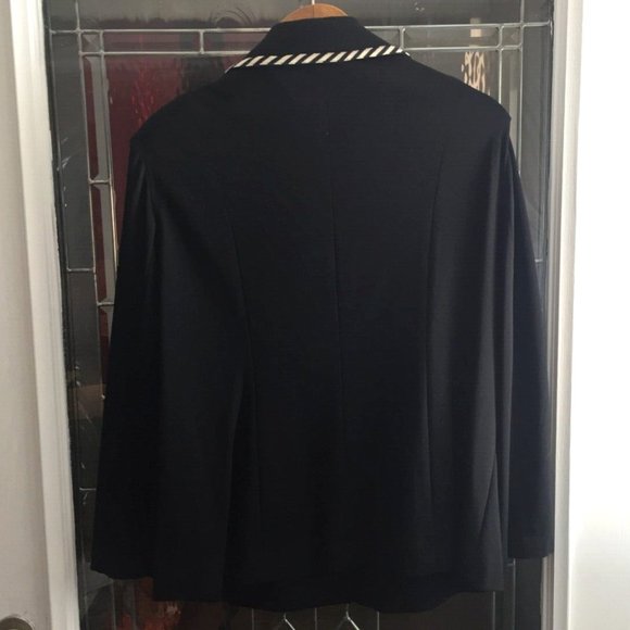Women's Custom Design Hand Made Blazer Jacket Black &White Vintage SZ 22 / XXL - Picture 3 of 5